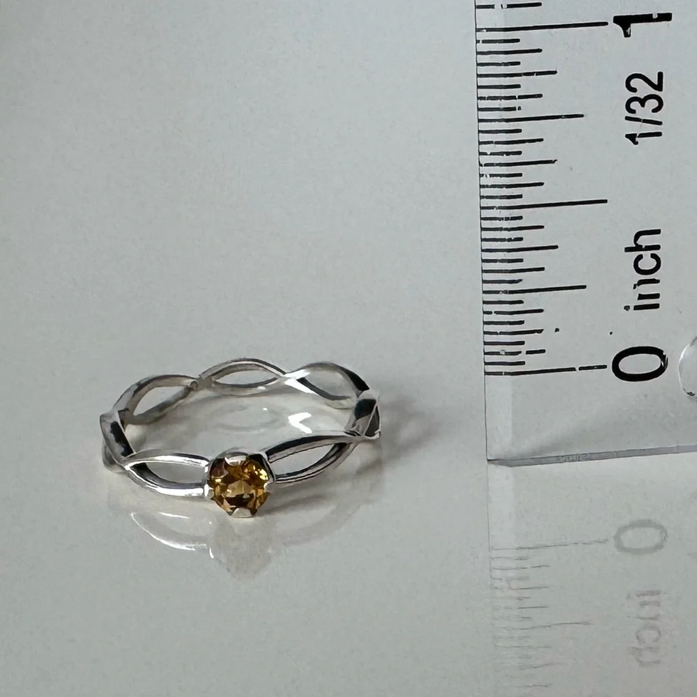 NWOT Sundance Writhen Ring, Citrine, Sterling Silver - Picture 6 of 7